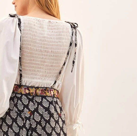 Anthropologie Embroidered Wide-Leg Jumpsuit